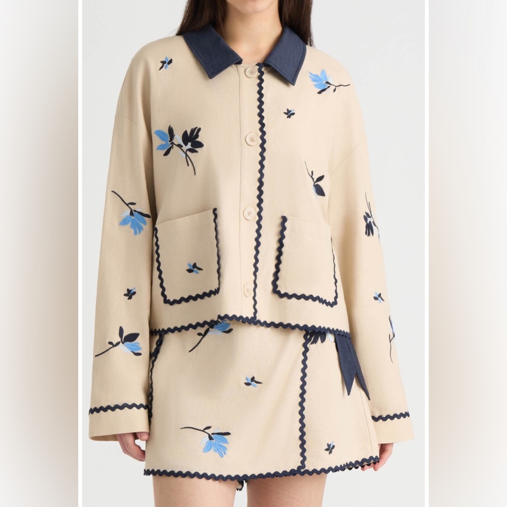 NVLT Floral Embroidered Jacket Size S